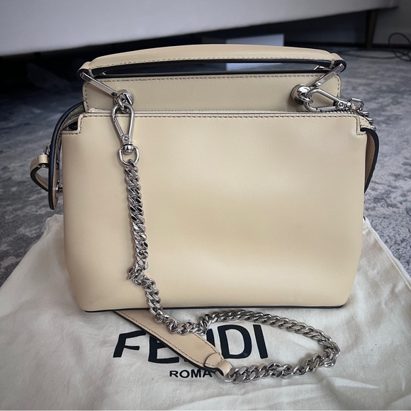 Fendi DotCom Faces Convertible Small Yellow Satchel - Picture 3 of 12